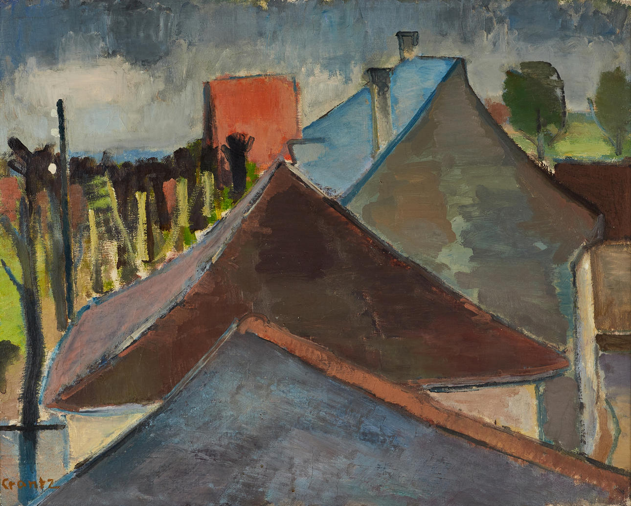 BENGT CRANTZ (1916-2000). Rooftops, signed Crantz, oil on panel.