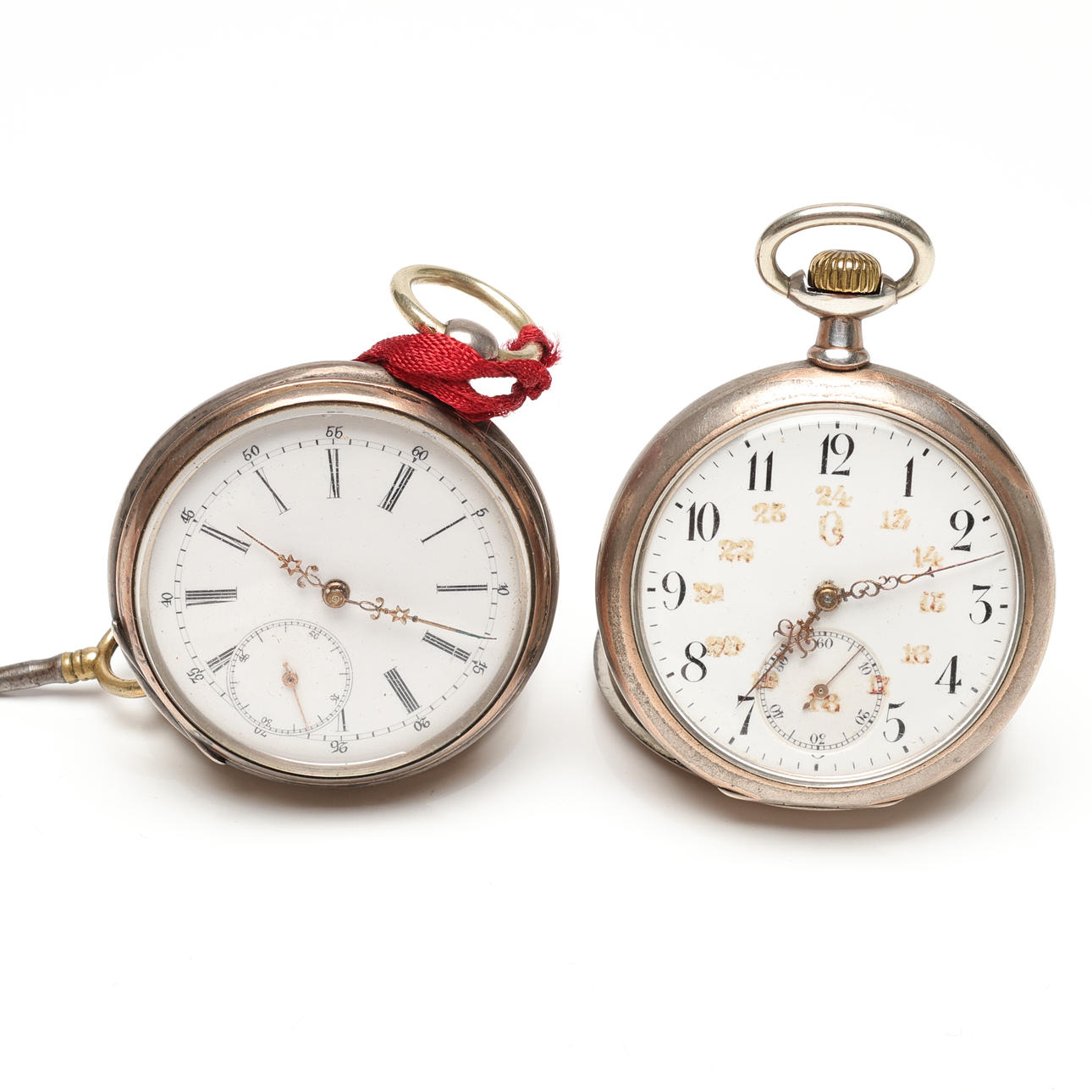 FICKUR, 2 st, silver, sekelskiftet.