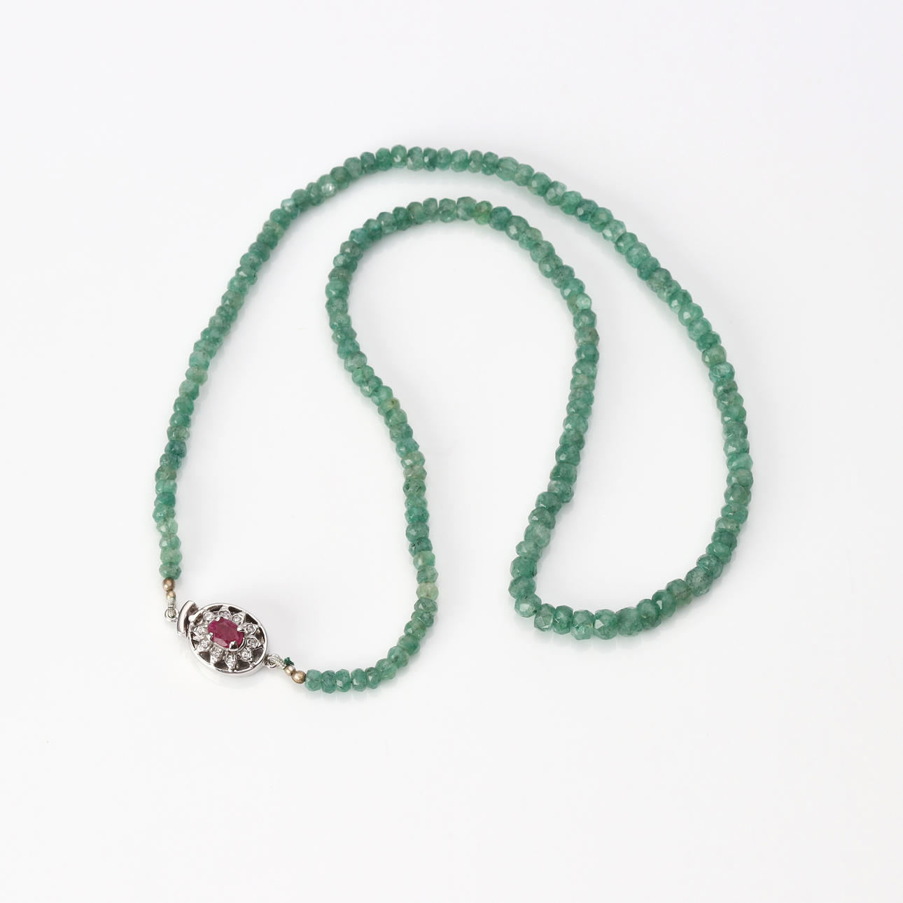 SMARAGDHALSBAND ca 45 cm.