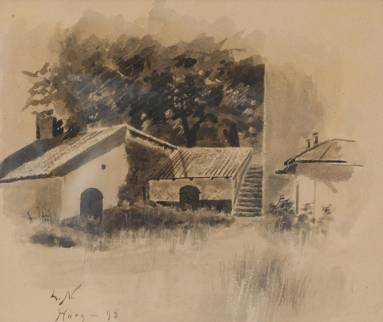 LINUS NORRBOM. "Harg", watercolour, signed, dated -98.