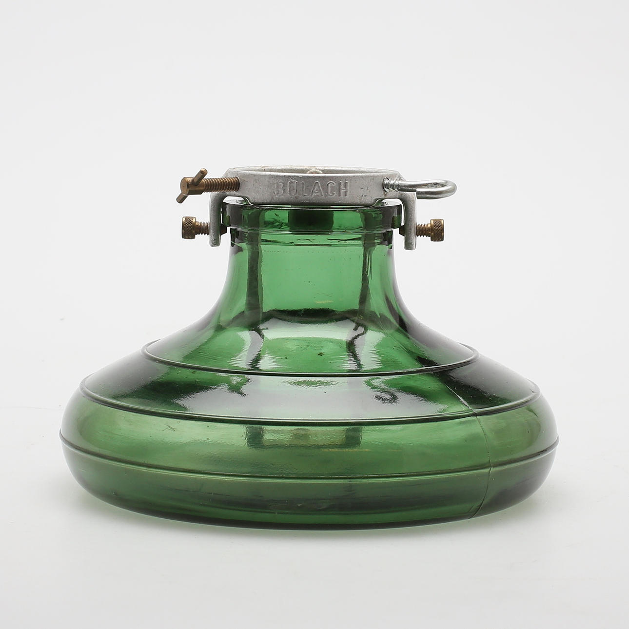 JULGRANSFOT, grön glasmassa, "Mignon", Bulach, Schweiz, 1900-tal.