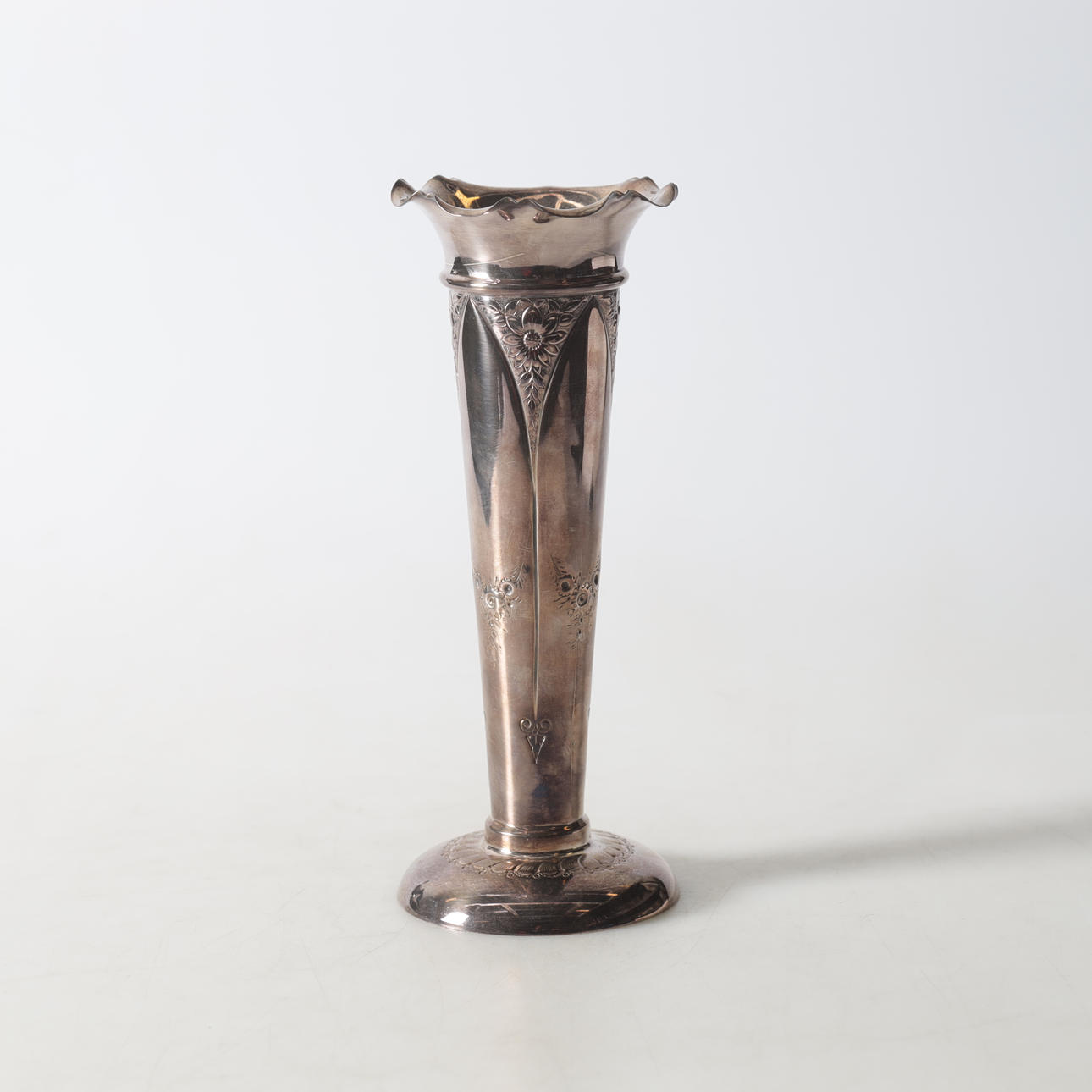 VASE, plated, nickel silver, Sheffield, England.
