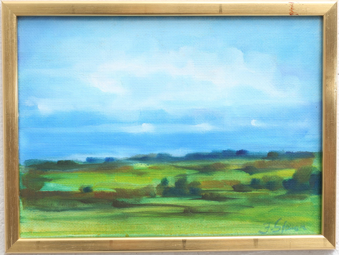 JOSEF SIMON. Landskapsmotiv. Olja på duk, signerad.