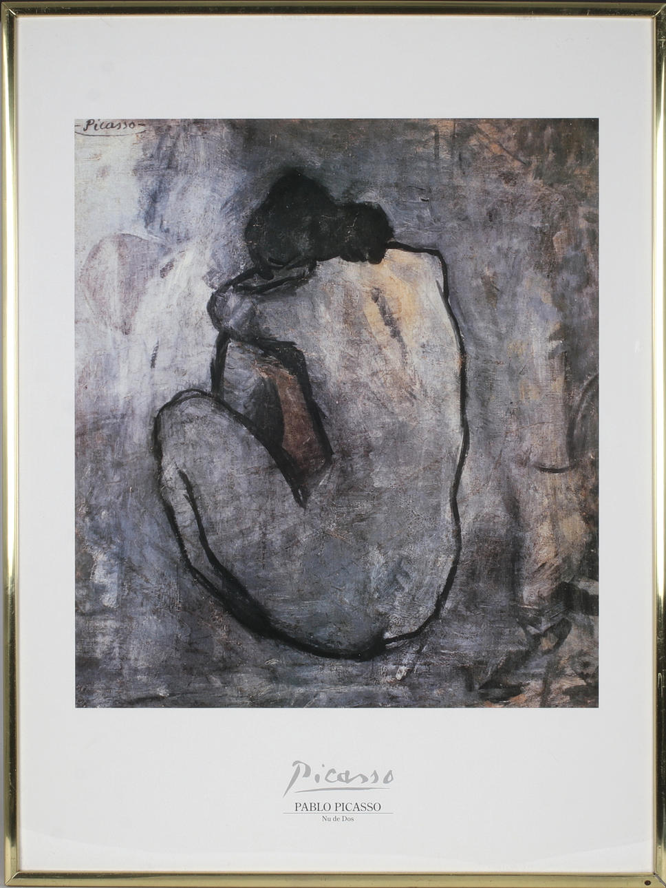 PABLO PICASSO. EFTER. Affisch, "nu de dos", 1900-tal.