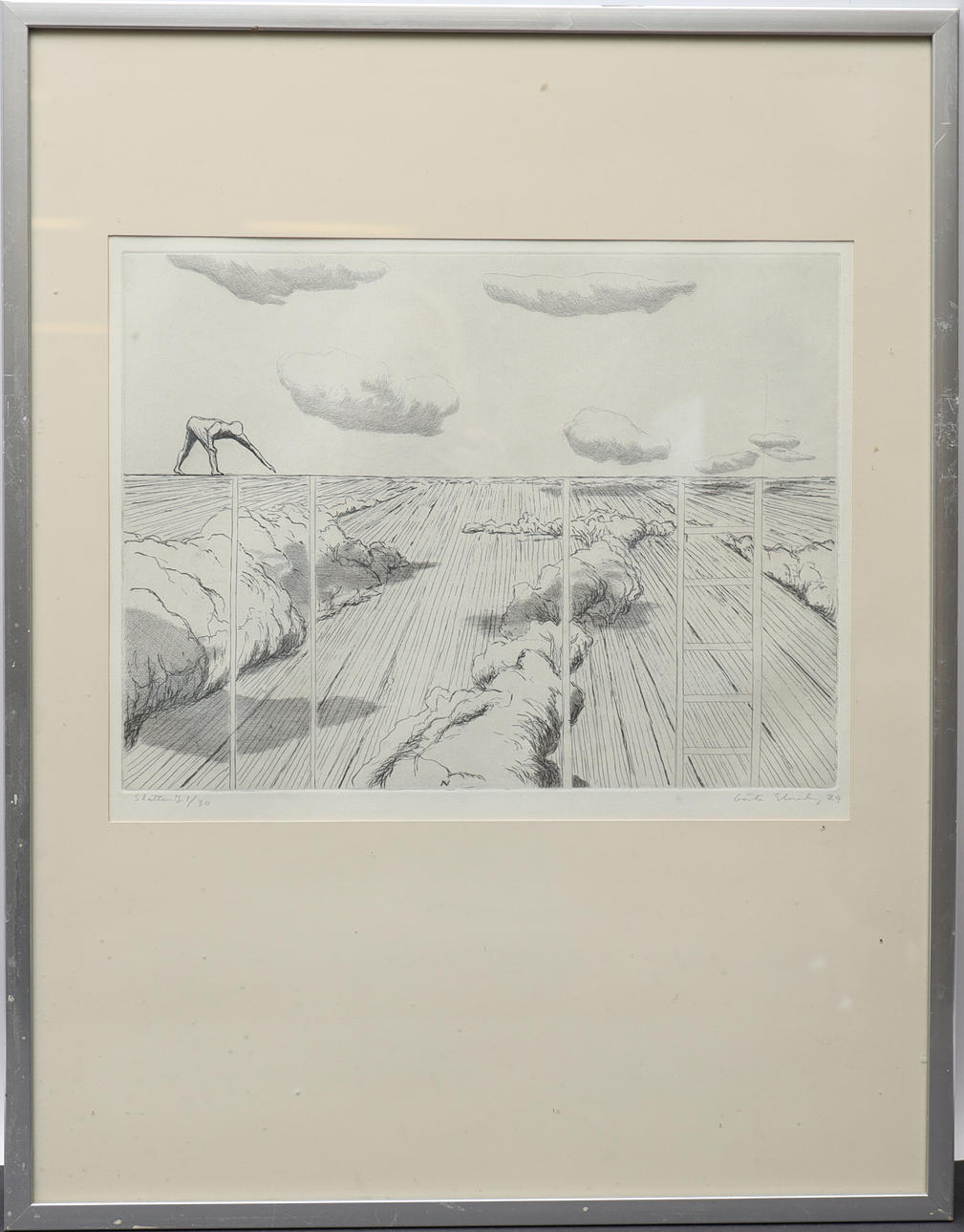 GÖSTA EHRENBERG. "Slätten" etching, signed and numbered, dated 79.