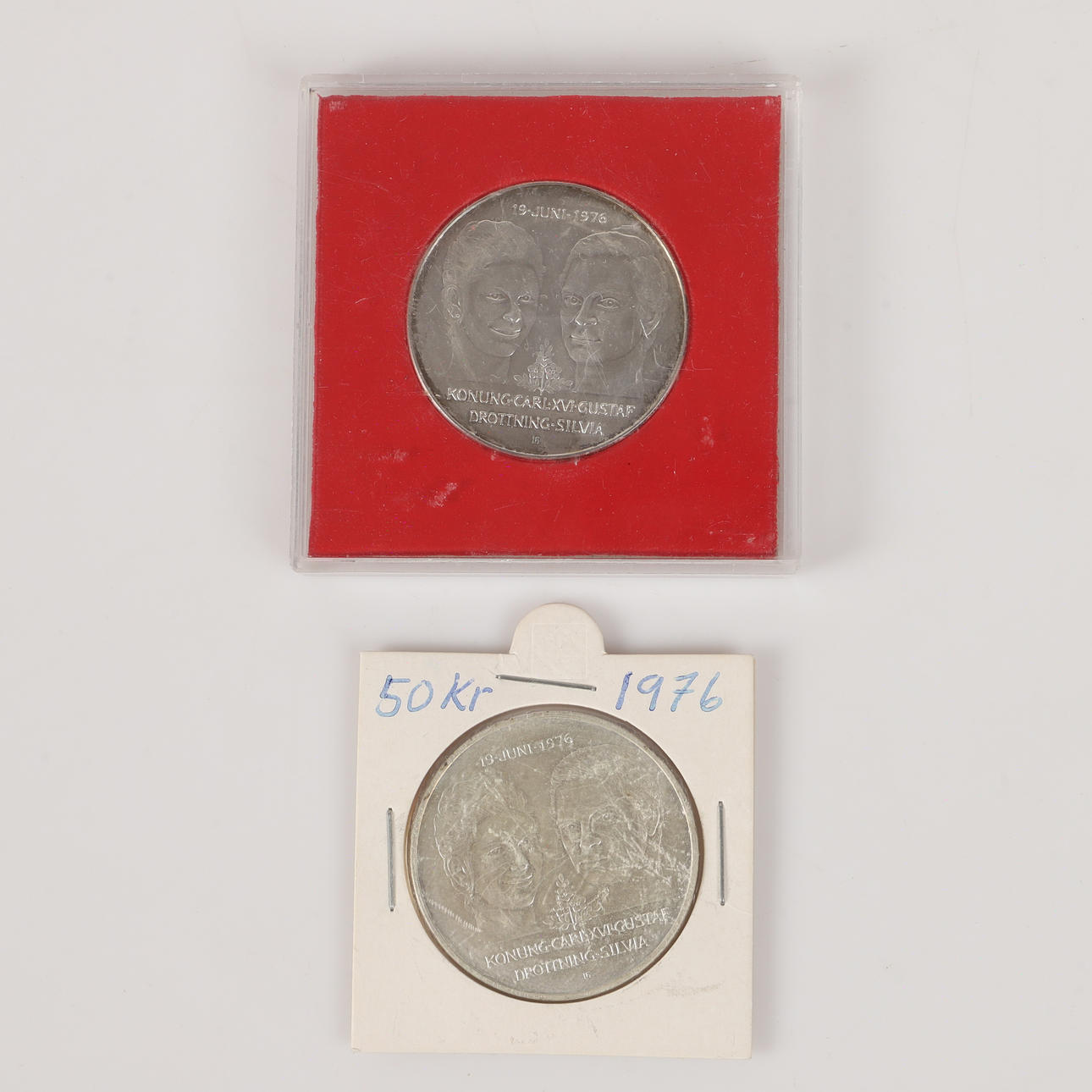 MINNESMYNT, 2 stycken, 50 kr, 1976.