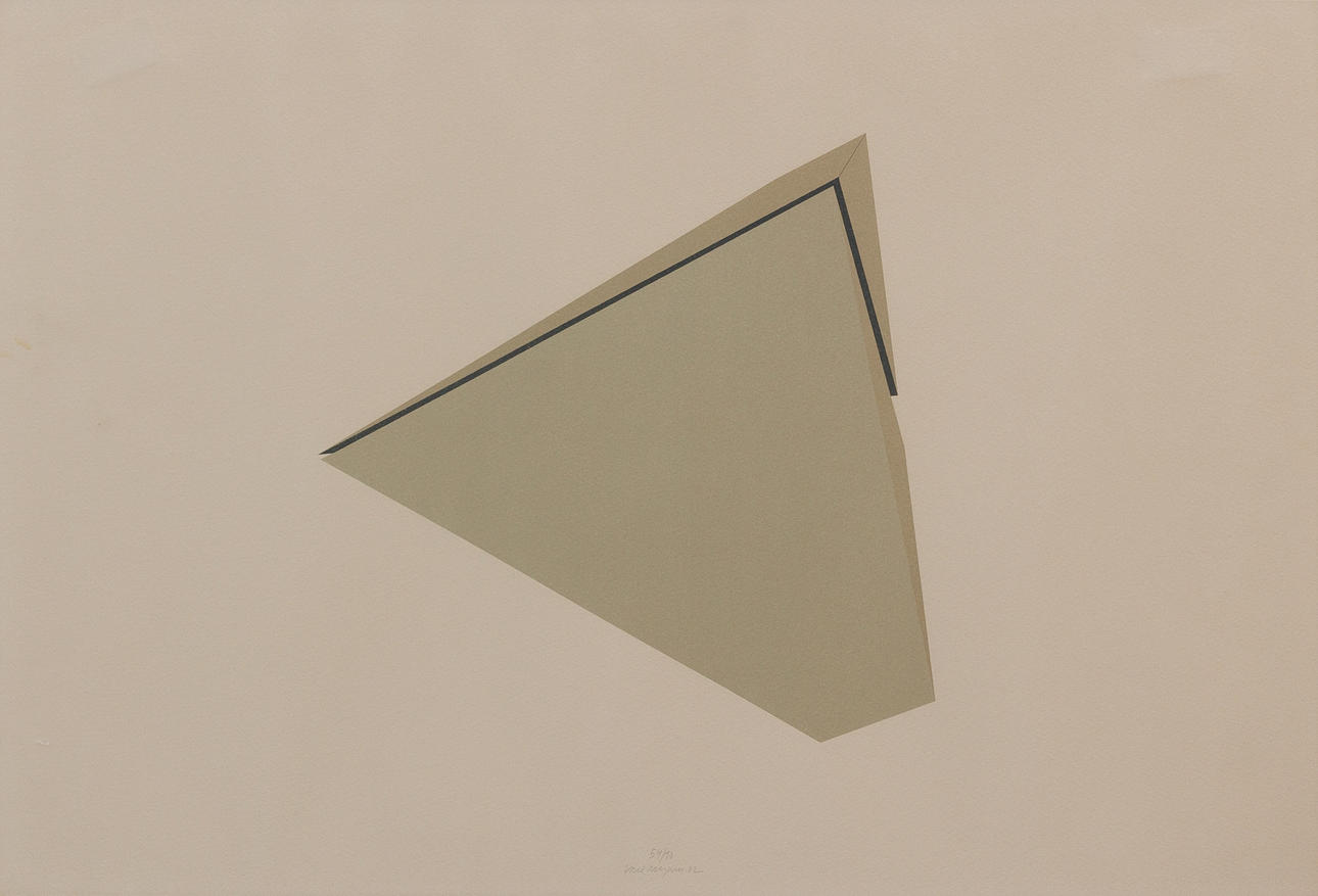 CARL MAGNUS. Composition with triangle, lithograph no. 54/90, signed.