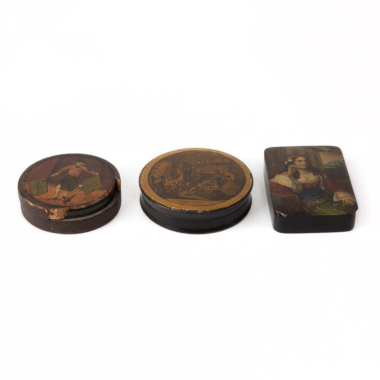 Boxes. 3 pcs, 19th century.