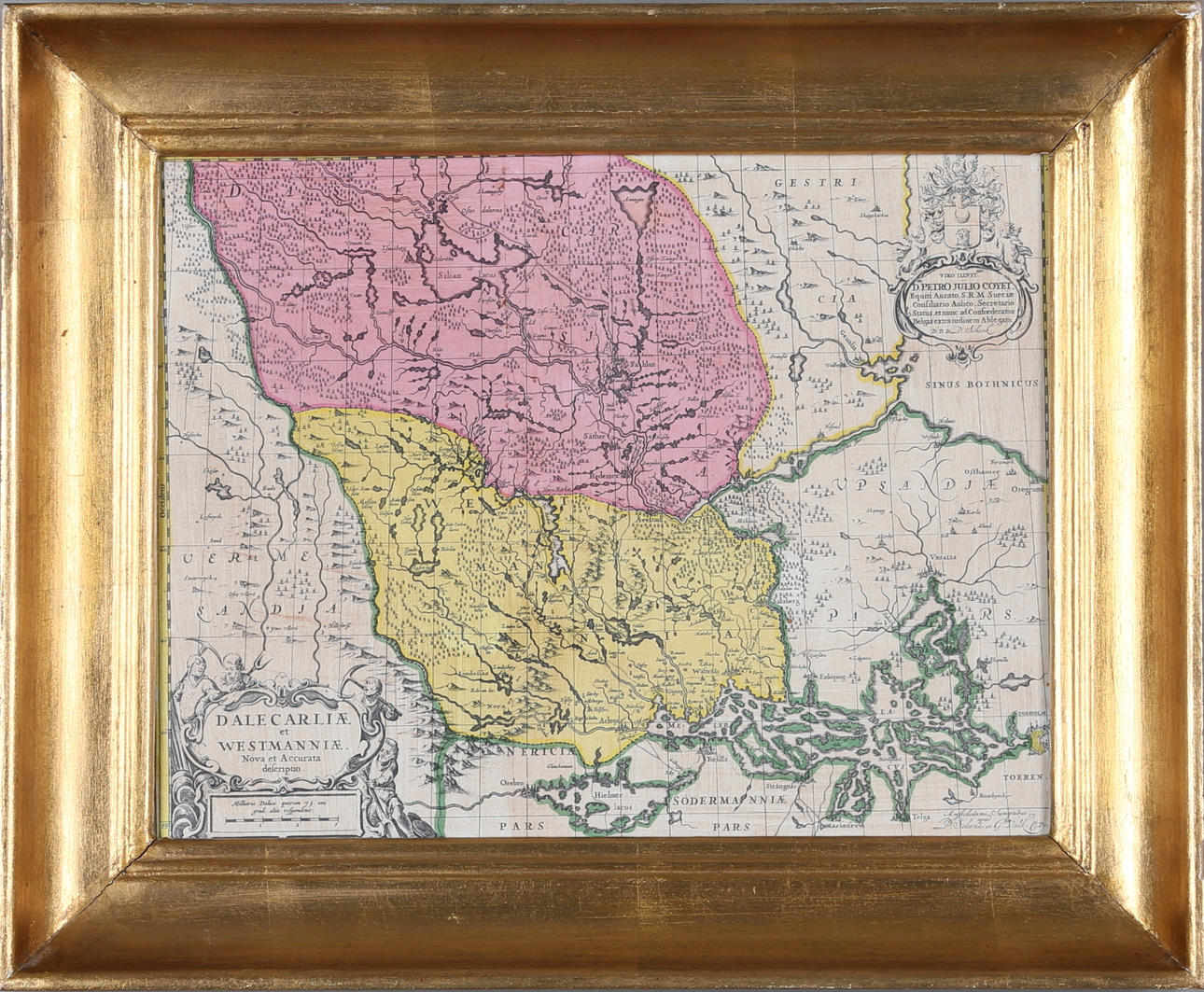 KARTA, grafiskt blad, 'Dalecarliae et Westmanniae', D. Petro Julio Coyet.