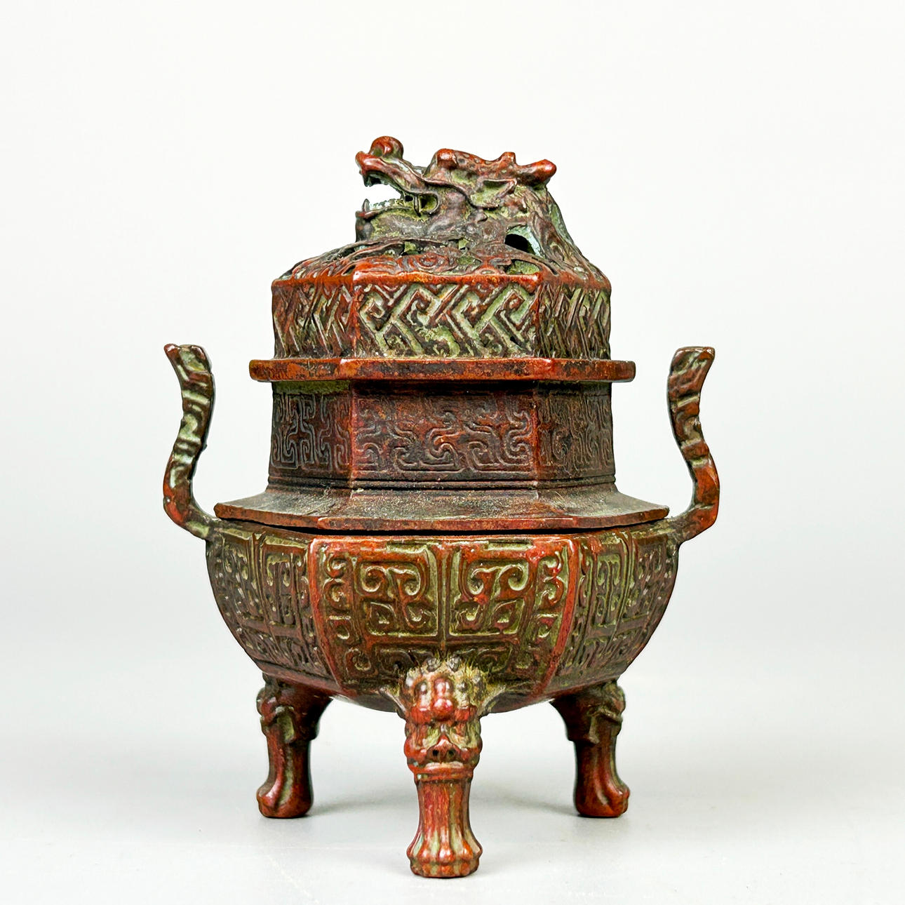 MINIATURE BRONZE CENSER.