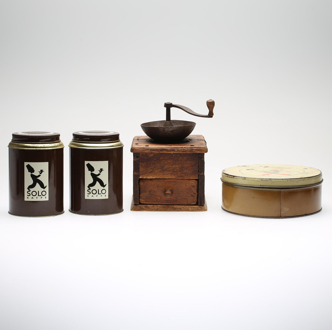 PLÅTBURKAR, 3 st, Solo Kaffe, 1900-talets första del.