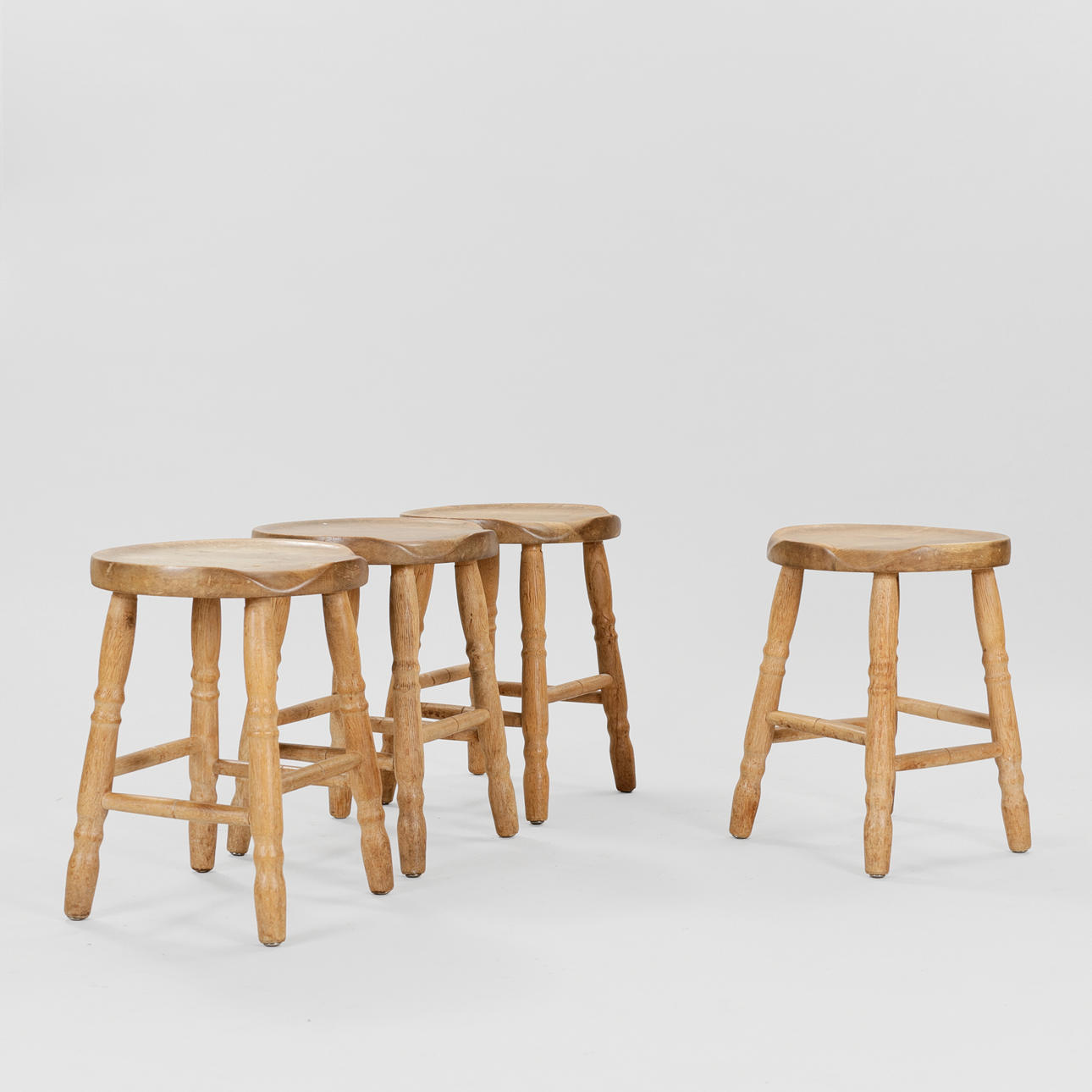 Four stools - stools of oak. Denmark (4).