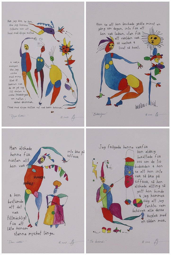 BRIAN ANDREAS. OFFSET TRYCK, figurkompositioner, 4st.