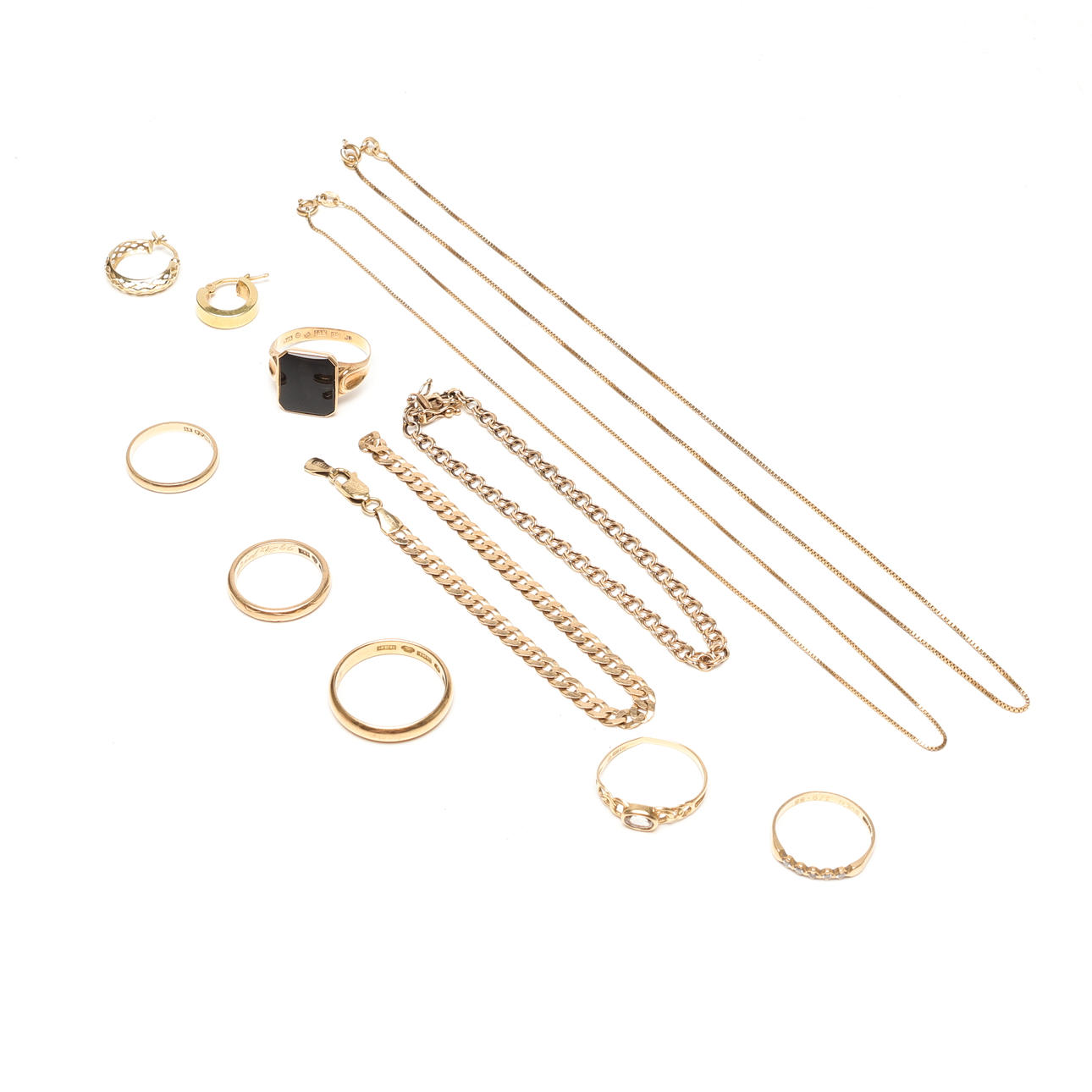 SMYCKEN, guld, 18k, ca 34,2 gram.