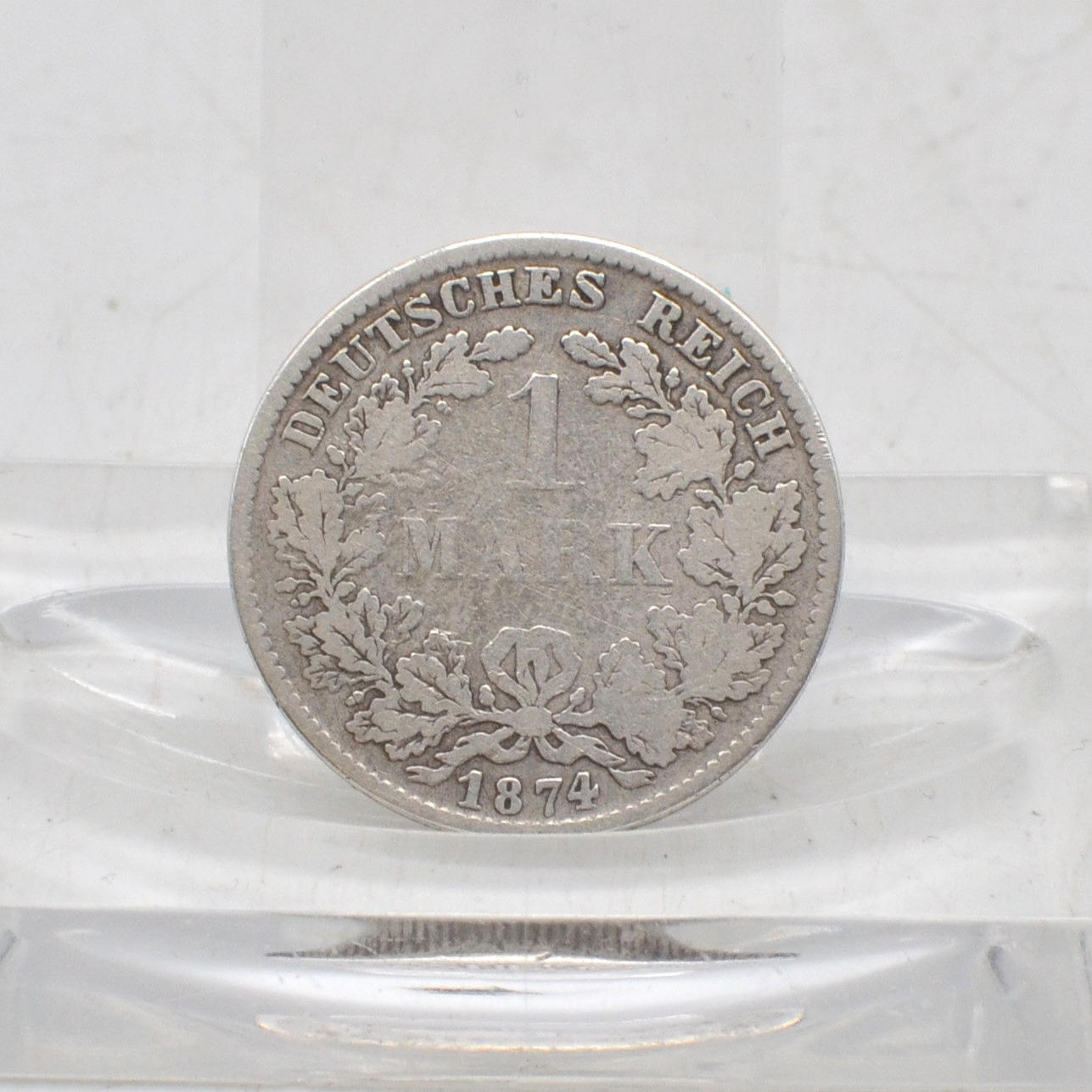 SILVER COIN, GERMAN EMPIRE, 1 MARK COIN, LARGE EAGLE, 1874.