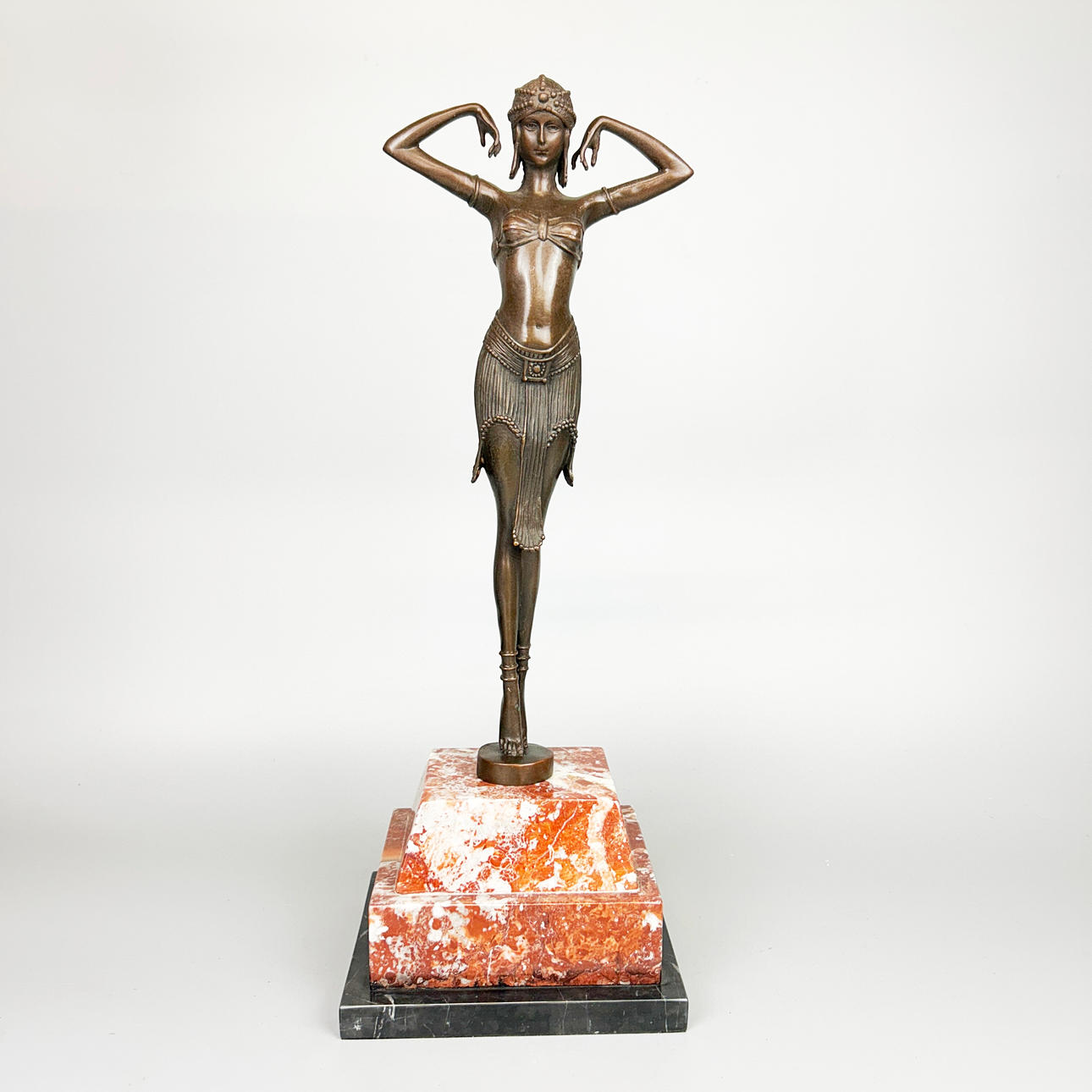 ART DECO STYLE BRONZE DANCER.