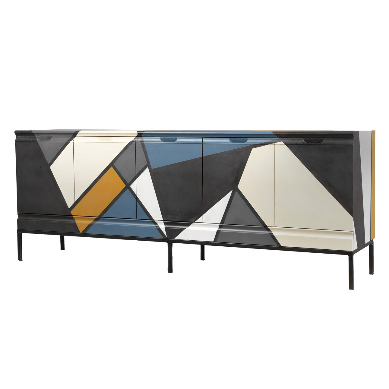 A 20TH CENTURY PAINTED SIDEBOARD.