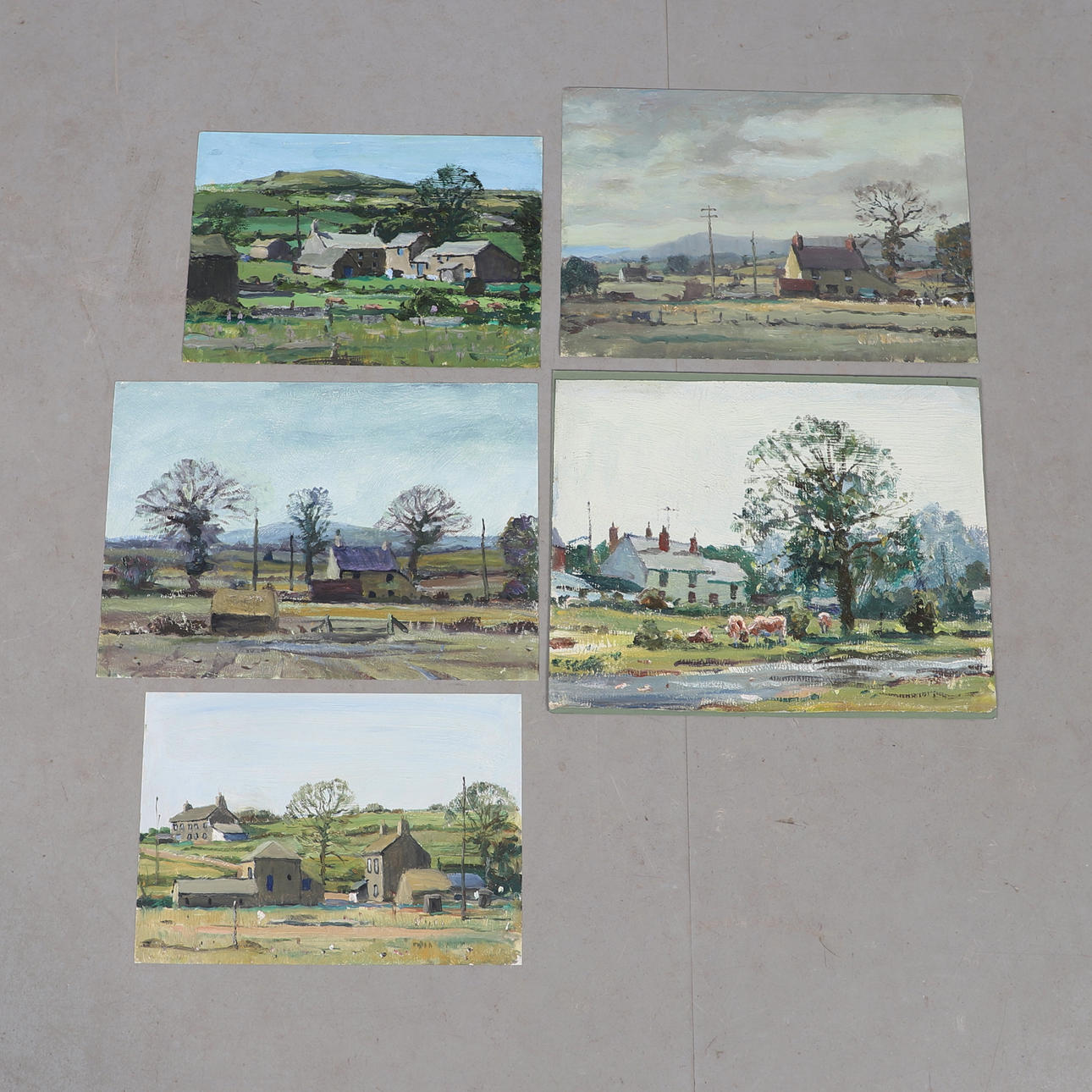 DEREK ARTHUR EDE (1922-1983). FIVE UNFRAMED LANDSCAPES.