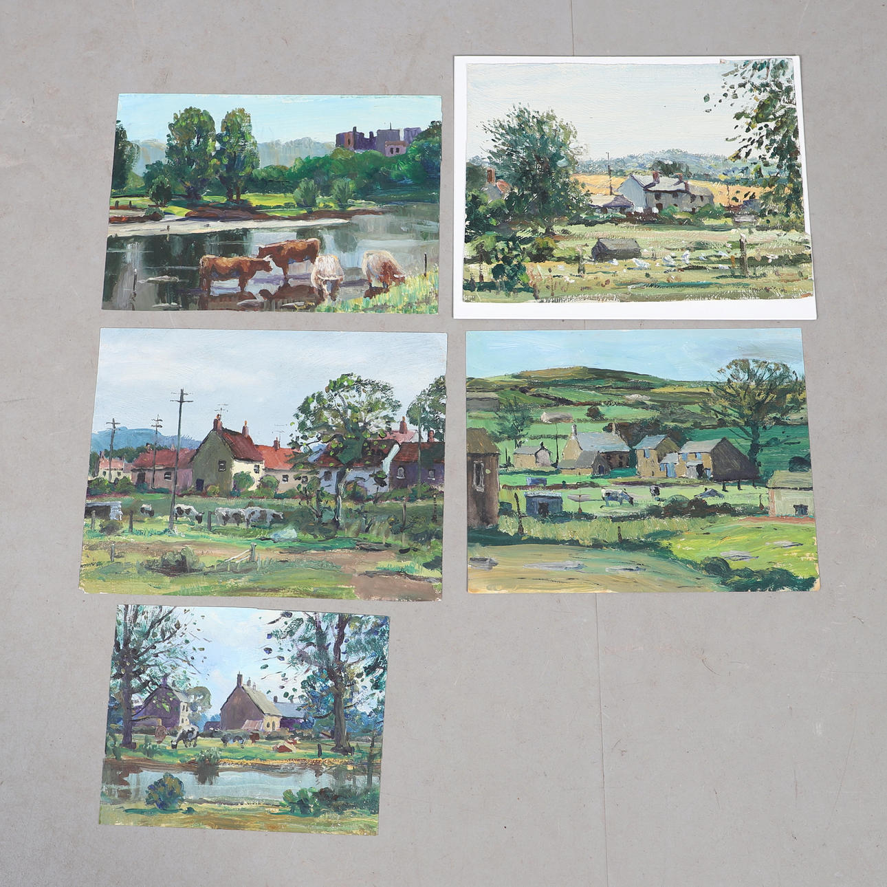 DEREK ARTHUR EDE (1922-1983). FIVE UNFRAMED LANDSCAPES.