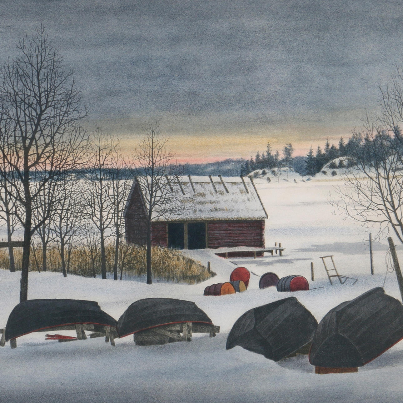 REINHOLD LJUNGGREN. Färglitografi, signerad samt numrerad 337/350.