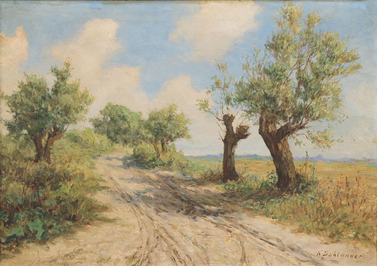 KNUT DAHLANDER. Landscape, oil on canvas, signed.