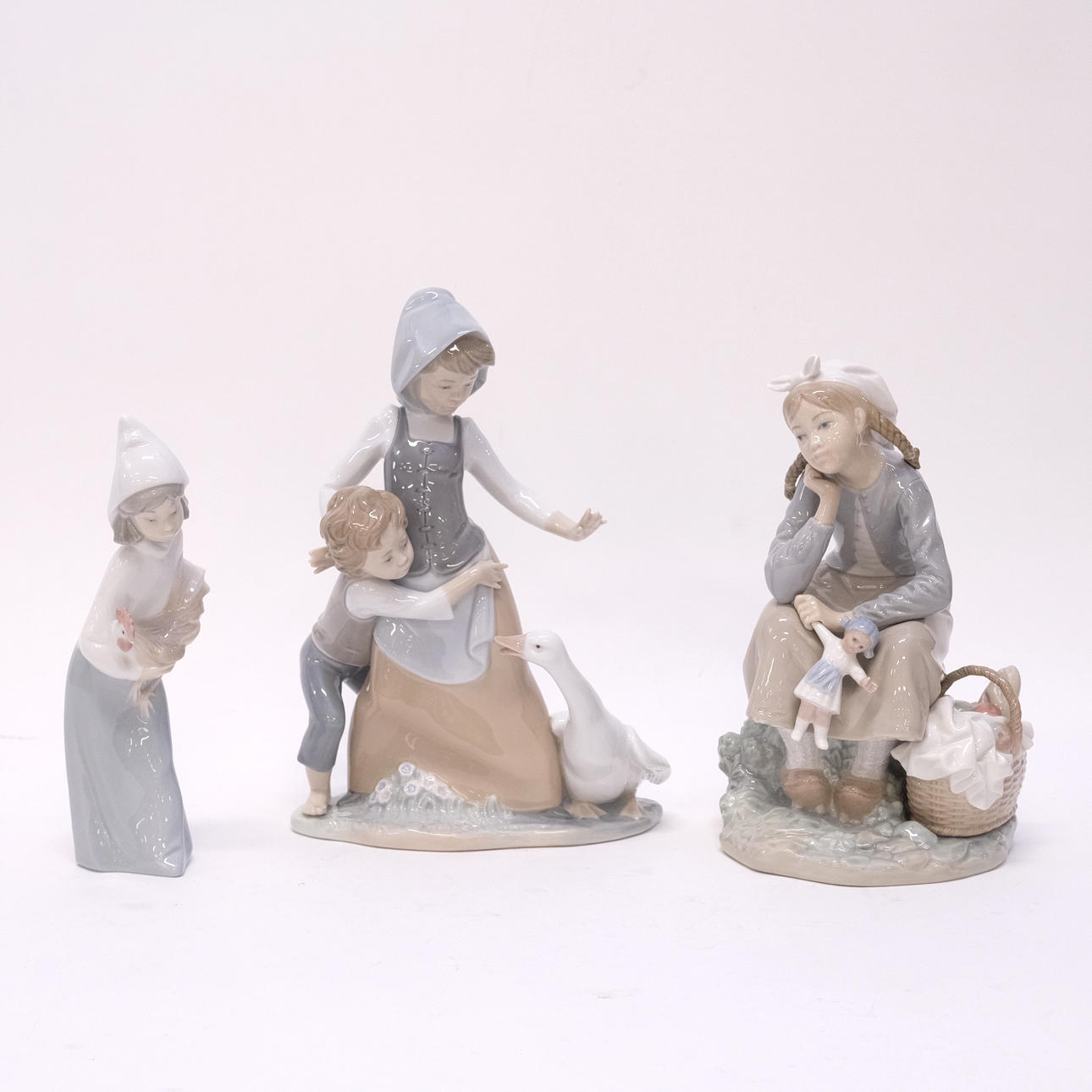 FIGURINER, LLADRO, TRE STYCKEN.