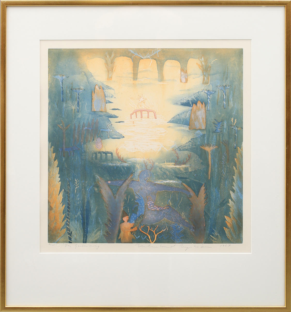 HELMTRUD NYSTRÖM. "Der Gartensweg", färgetsning nr 100/125, signerad och daterad 1987.