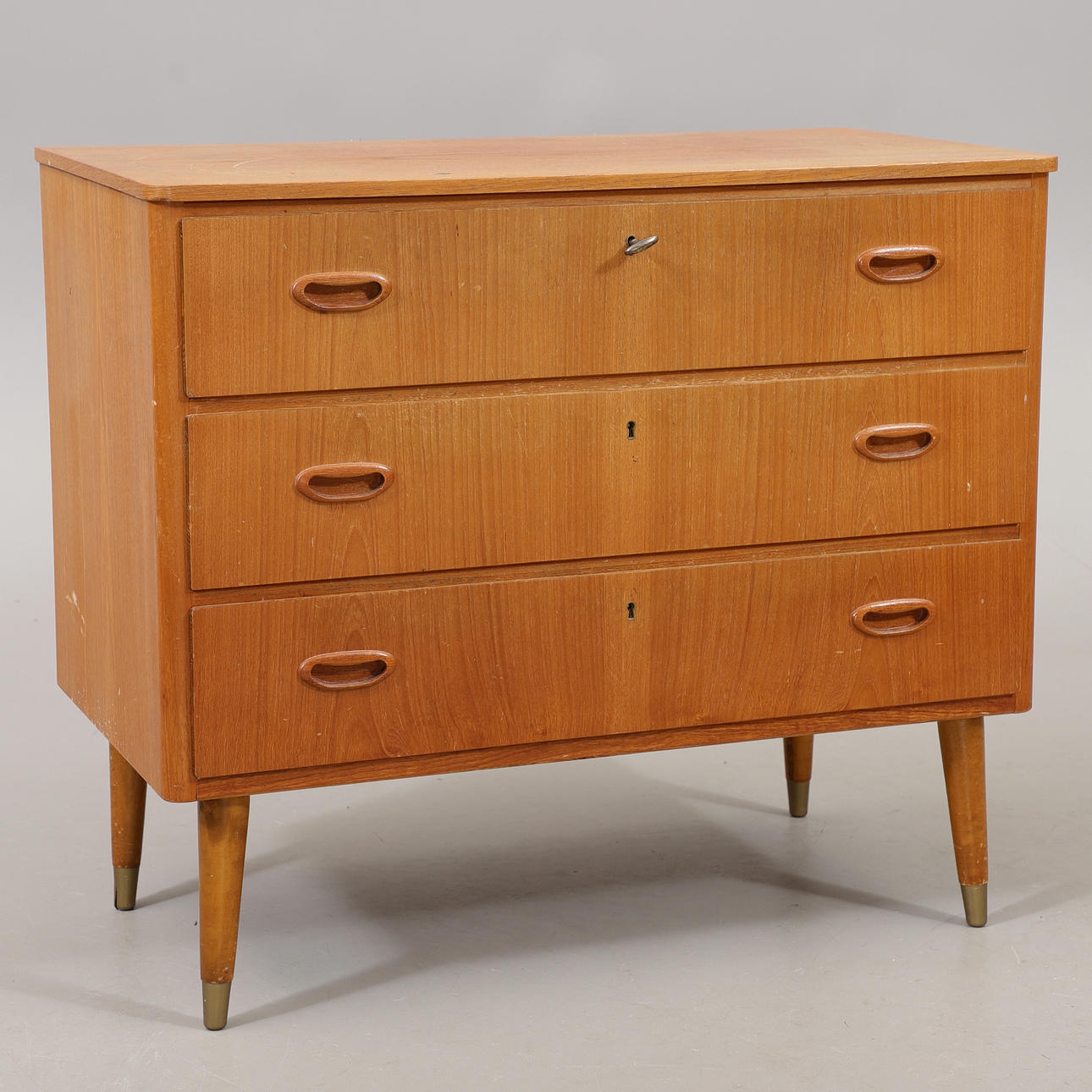 BYRÅ, teak/björk, 1950/1960-tal.