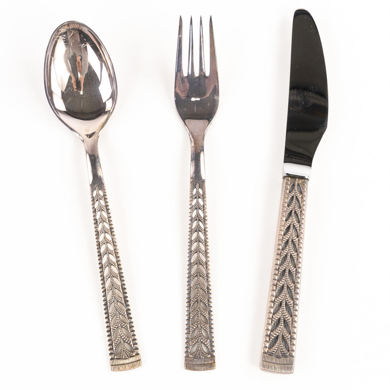 CUTLERY, 3 pieces, silver, Norway.