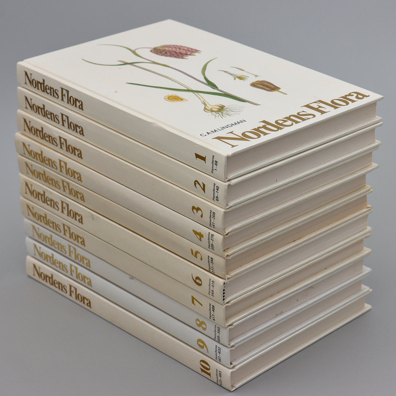 NORDENS FLORA, 10 BÖCKER, C.A.M. LINDMAN.