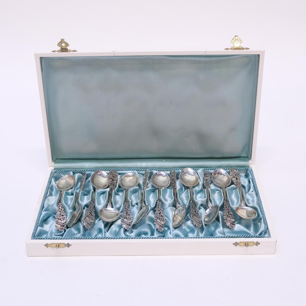 KAFFESKEDAR, SILVER, 12 STYCKEN.