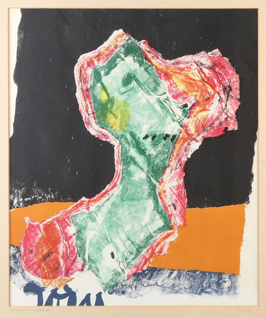 ASGER JORN. EFTER. Litograferad utställnignsaffisch.