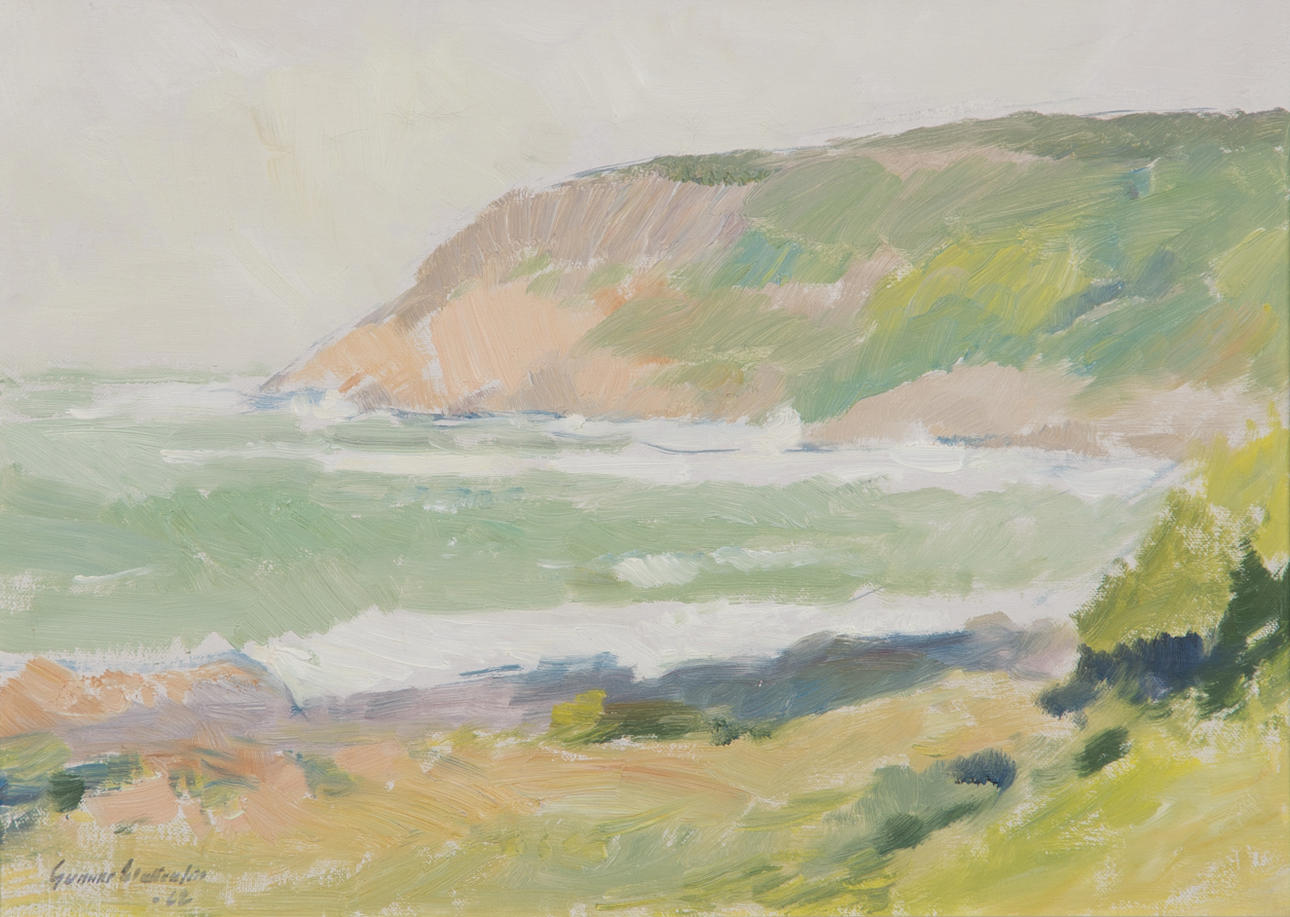 GUNNAR WALLENTIN. Kustparti med Kullen, olja på duk, signerad -62.