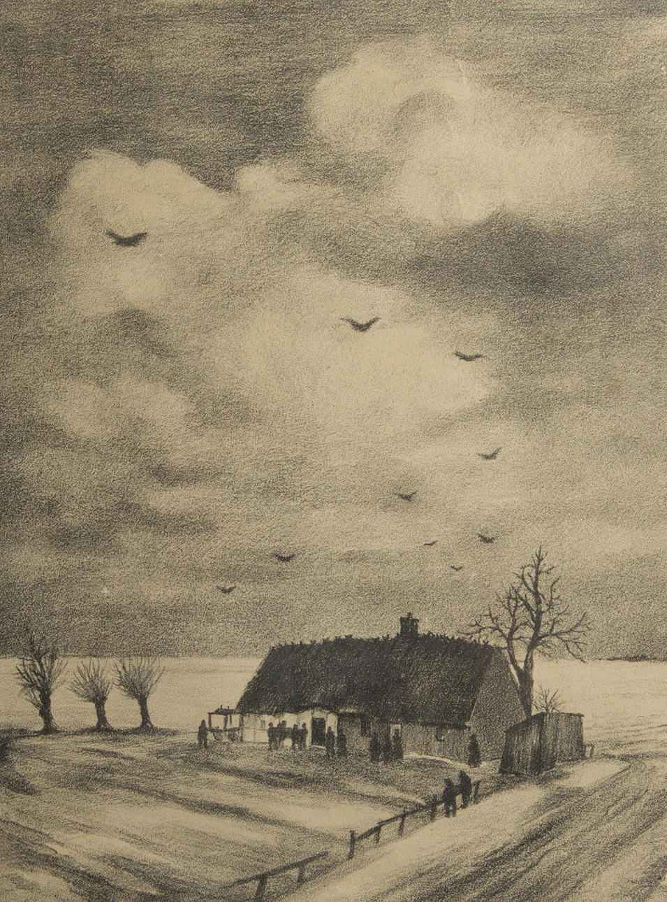 EMIL JOHANSSON-THOR. "Pär Mårtens jordafärd", litografi, signerad E. Johansson-Thor 1941.