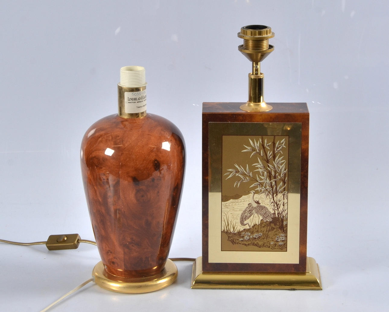 BORDSLAMPOR, 2 st, bl a Norco.