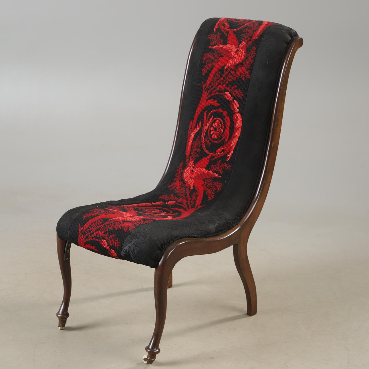 SVANHALSSTOL, mahogny, rokokostil.