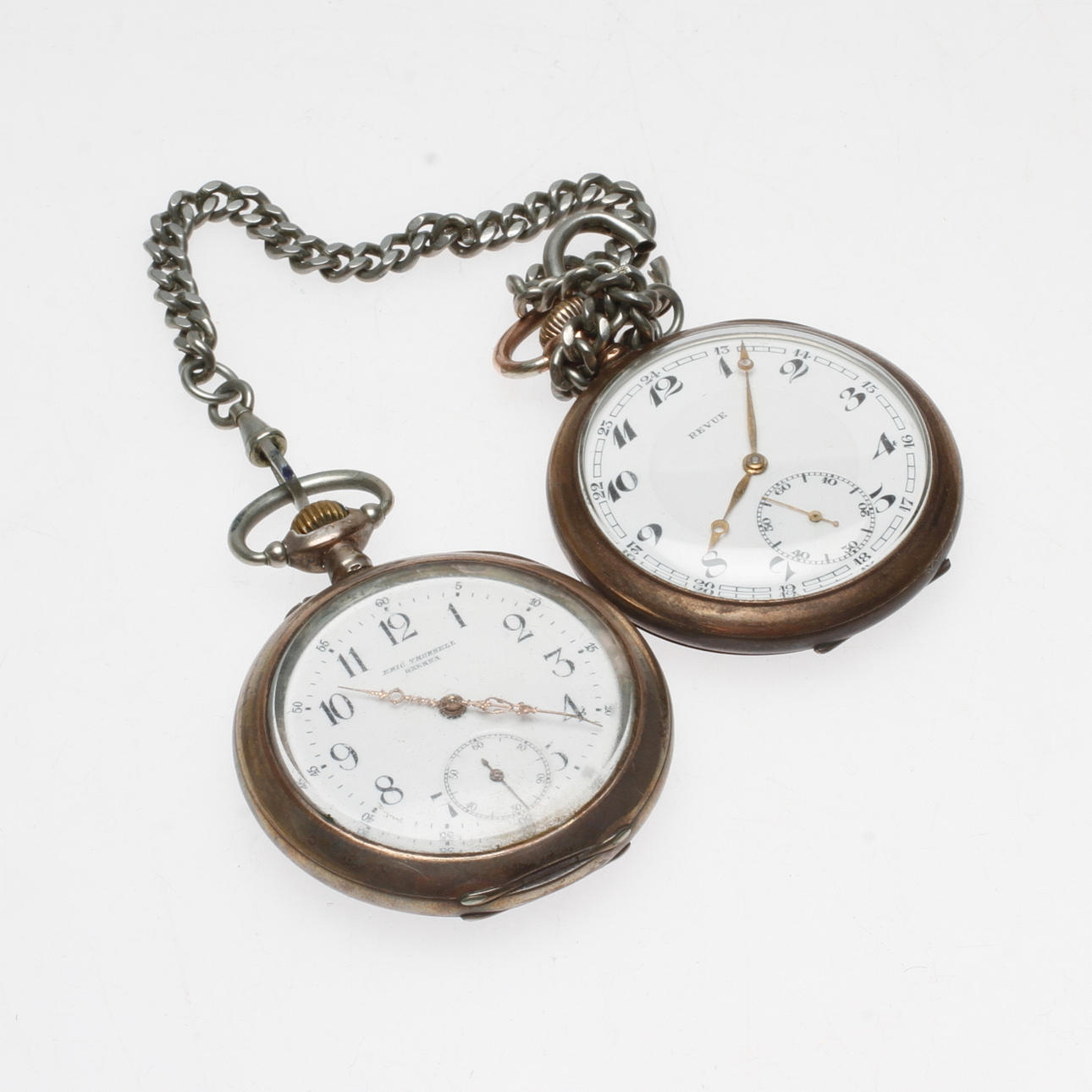 FICKUR, 2 st, silver, omkring 1900.