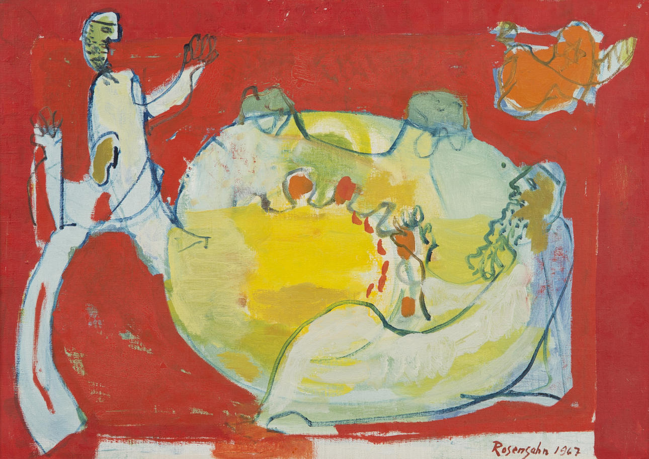 LENNART ROSENSOHN. "Biblisk bild", olja på duk, signerad Rosensohn1967.