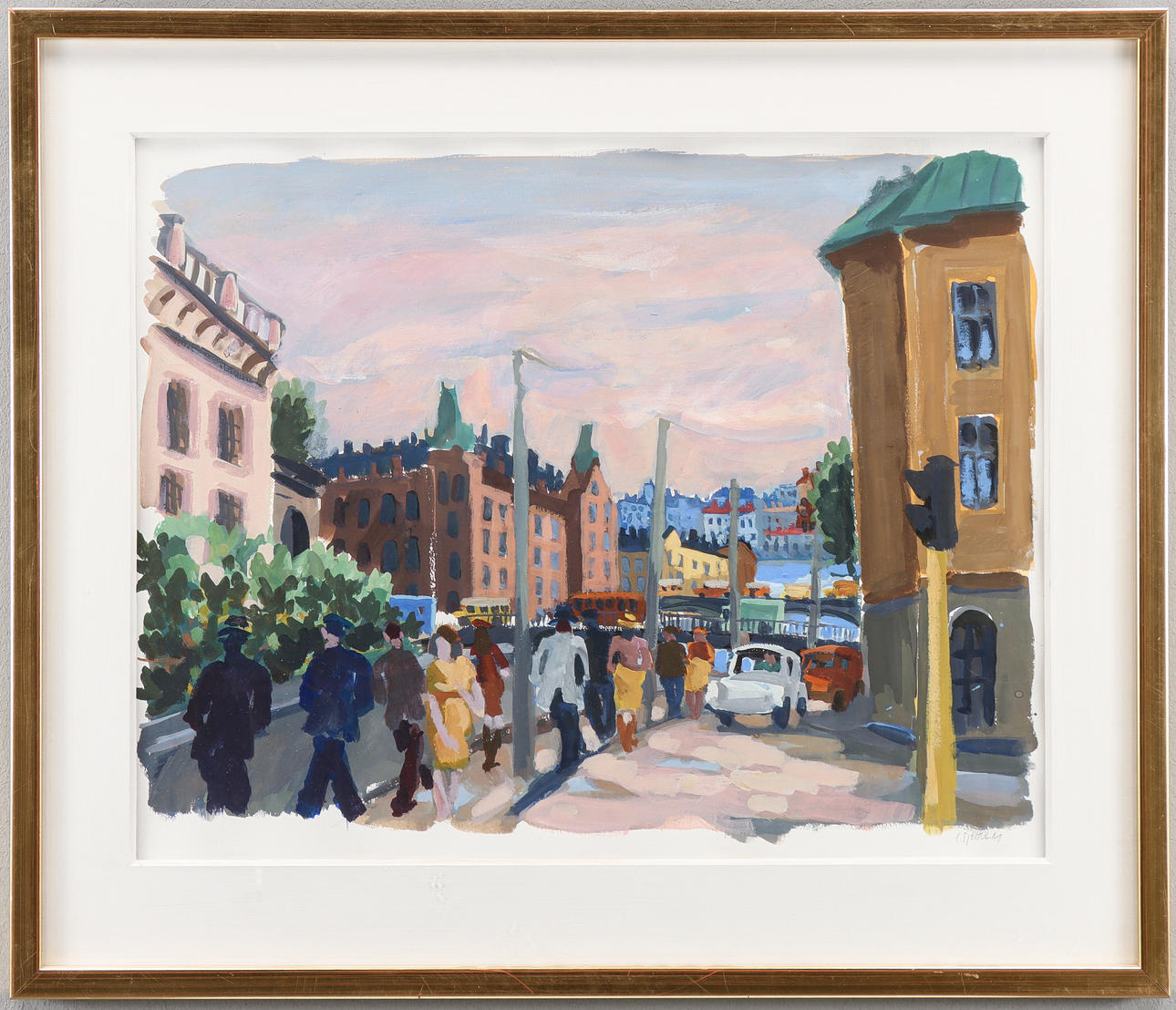 CHARLES SJÖHOLM. Gouache, signed.