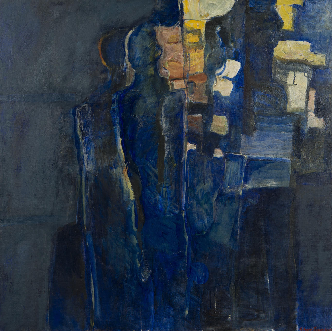 STURE SVENSON. Komposition med figurer, olja på duk, signerad.