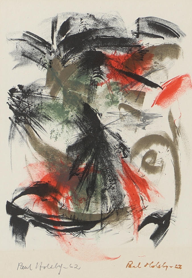 PAUL HOLSBY. Komposition, signerat tryck.