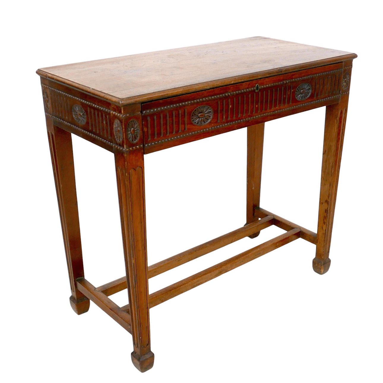 A CARVED HARDWOOD SIDE TALE.