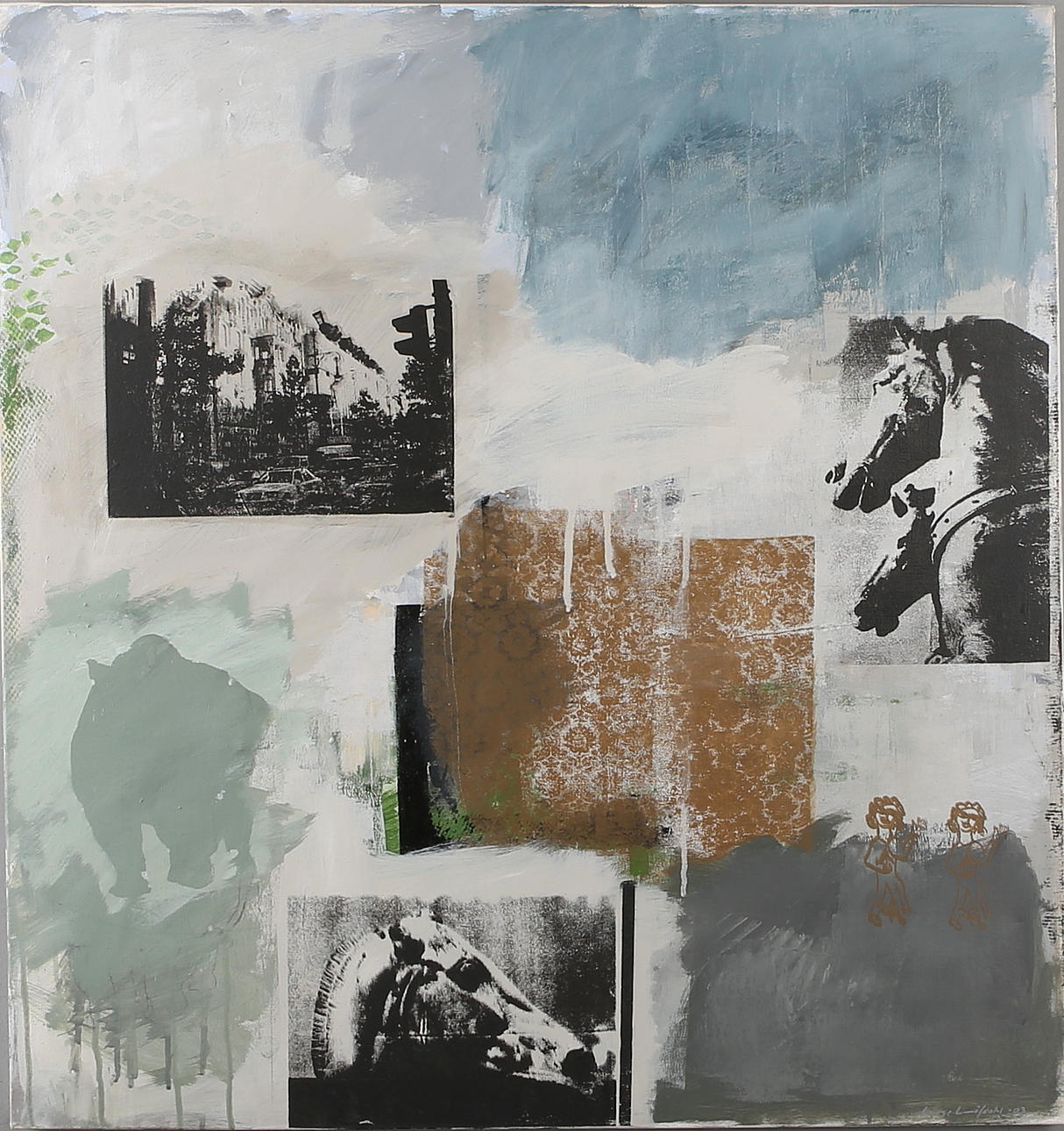 LAGE LÖFDAHL. "Antika arvet", akryl på duk, signerad samt daterad 03.