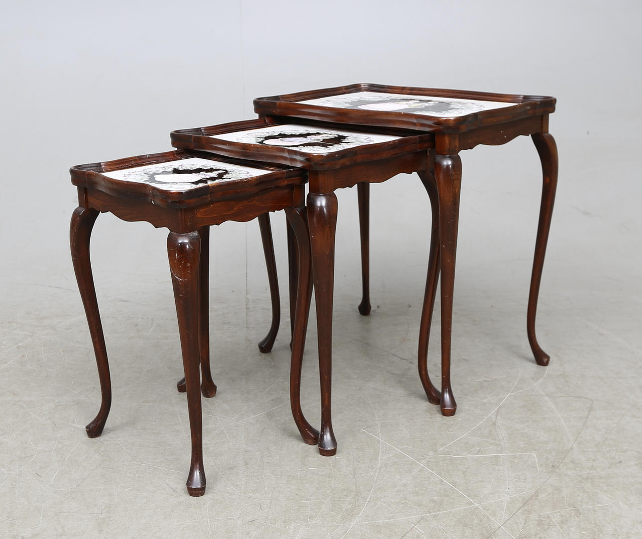 SATSBORD, 3 delar, rokokostil, Ateljé Coloré, 1900-tal.