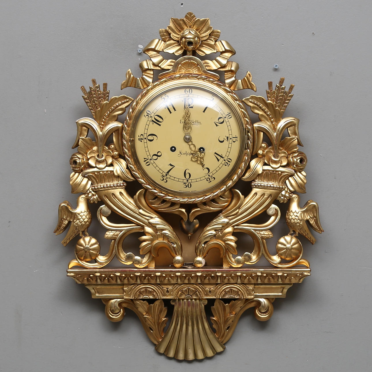 VÄGGPENDYL, gustaviansk stil, Erik Wallin, Norrköping, 1900-talets mitt.