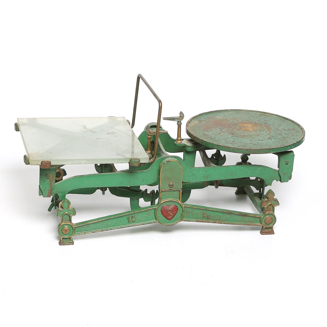 BORDSVÅG, järn och glas, 15 kg, 18/1900-tal.