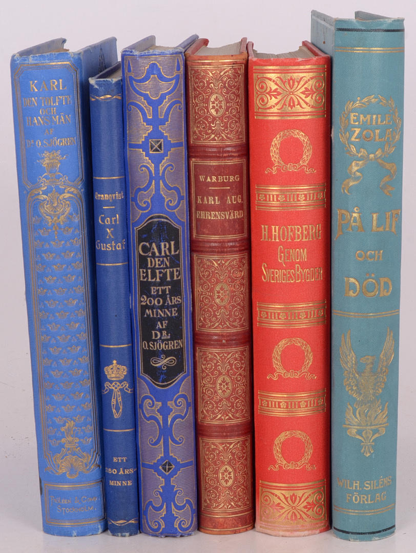 DEKORERADE BOKBAND. 6 dekorerade förlagsband 1893-1910.