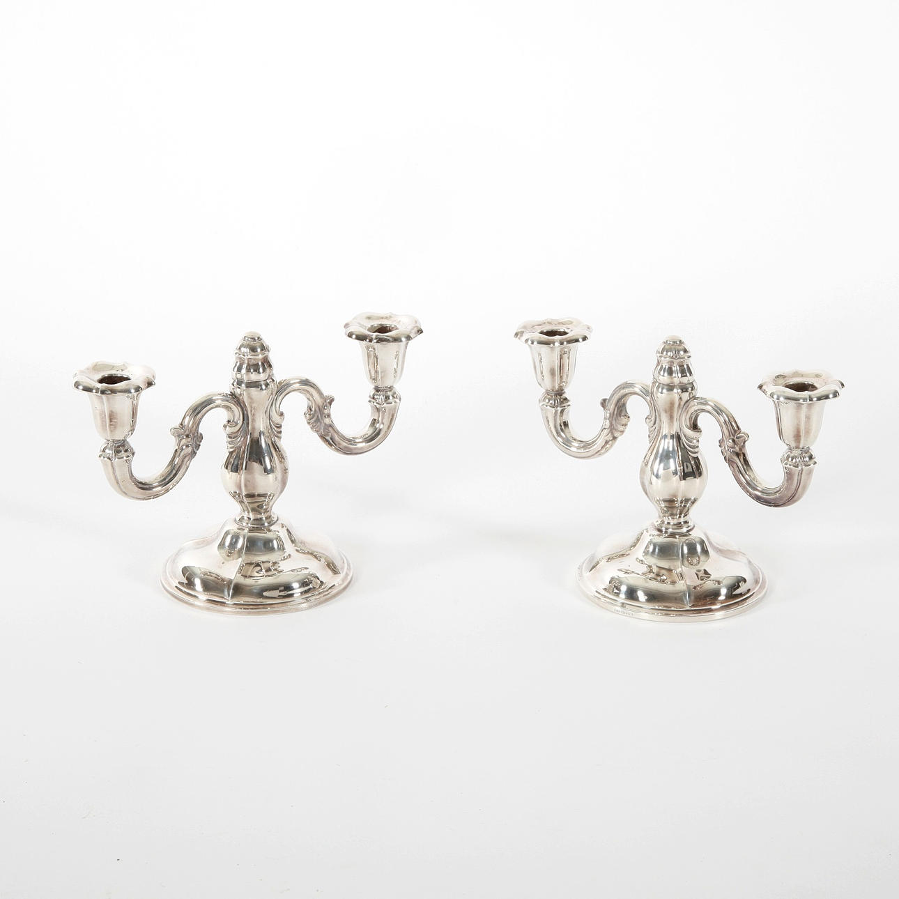 KANDELABRAR, silver, 1 par, Norge, 1900-tal.