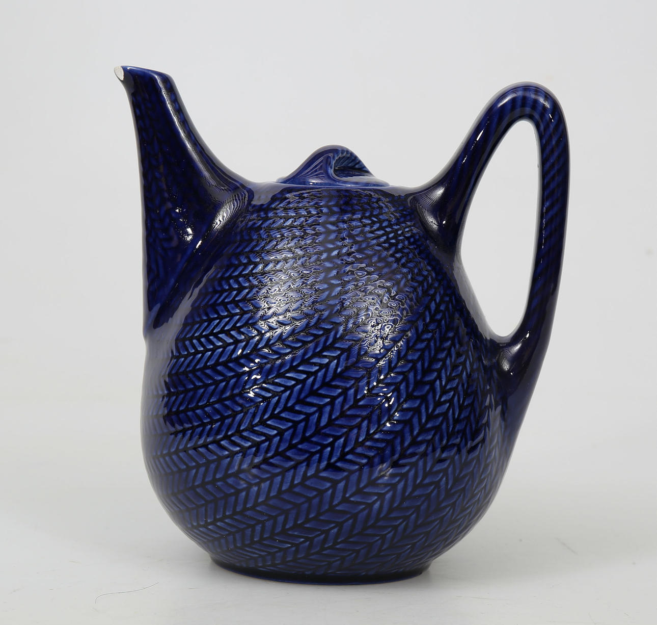 TEKANNA, porslin, "Blå Eld", Herta Bengtsson, Rörstrand.