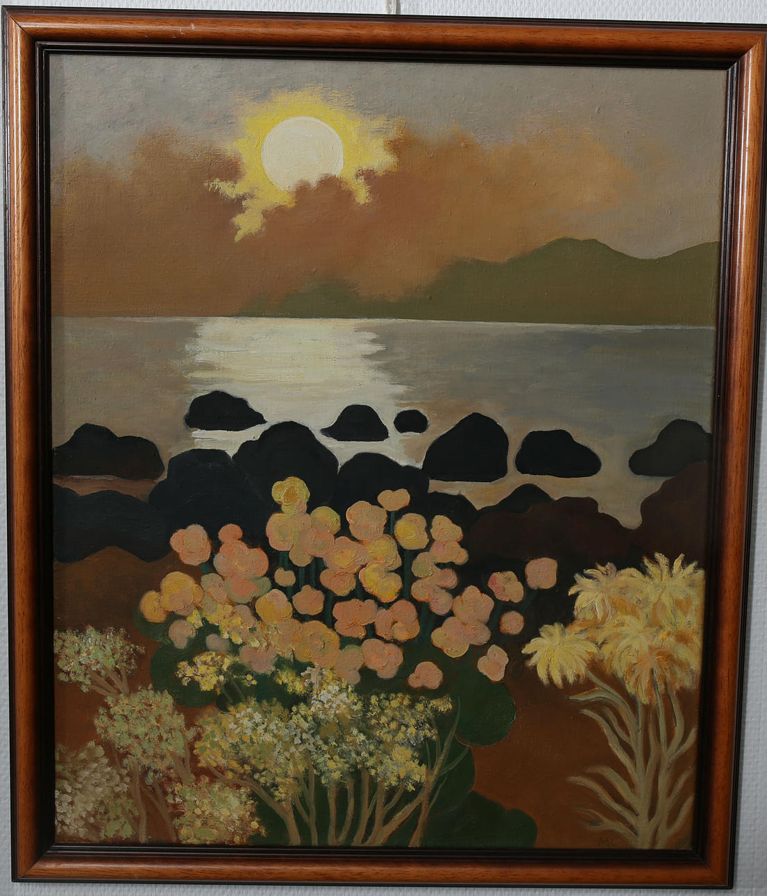 MARIA CHRZESCINSKI. Olja på duk, "Solnedgång", monogramsignerad MC.